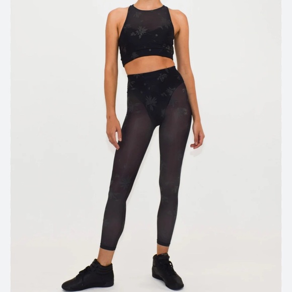 Adam seldman lace leopard black sheer leggings xs - Picture 2 of 14